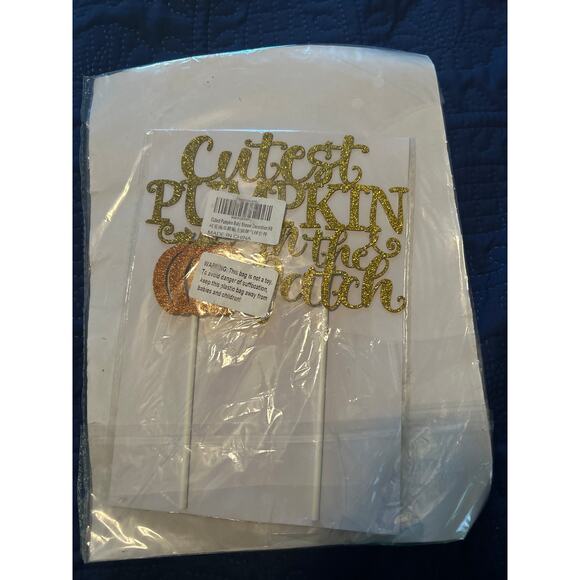NIP Baby Shower Decorations 'Cutest Pumpkin in the Patch' Banner Picks - Picture 1 of 3